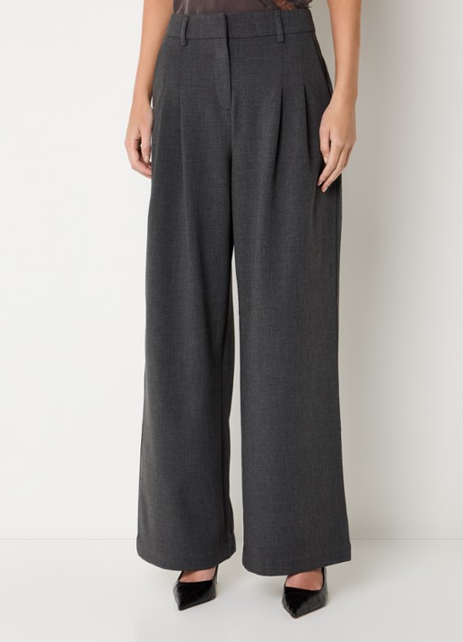 MSCH Copenhagen MSCHHenrike high waist wide leg pantalon met steekzakken