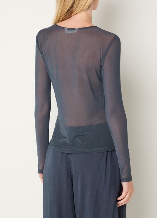 MSCH Copenhagen MSCHJanie Illenora semi-transparante top van mesh - achterkant 3 indigo