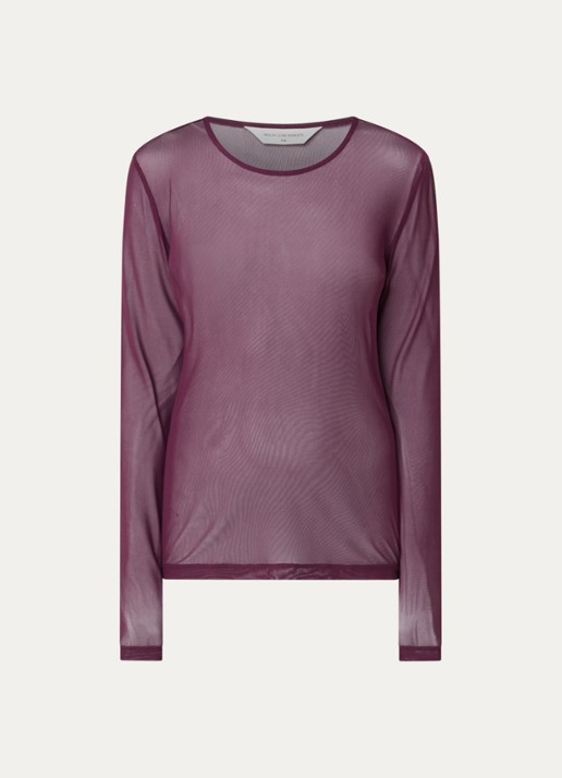 MSCH Copenhagen MSCHJanie semi-transparante top - voorkant 2 paars