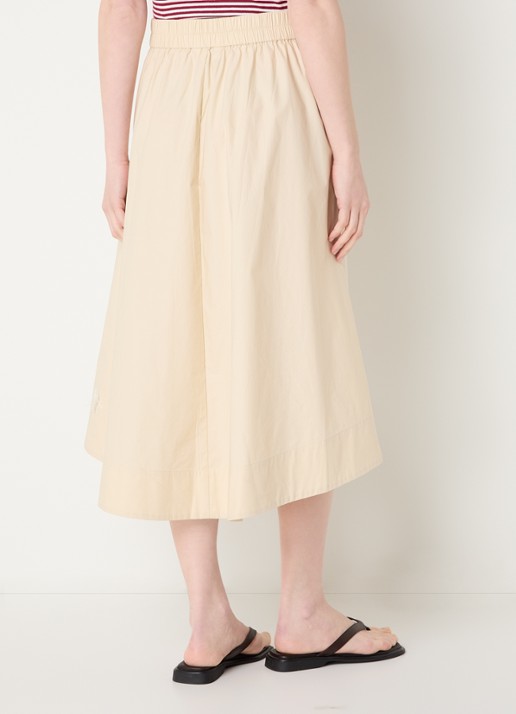 MSCH Copenhagen MSCHLenna midi A-lijn rok  - achterkant 4 beige