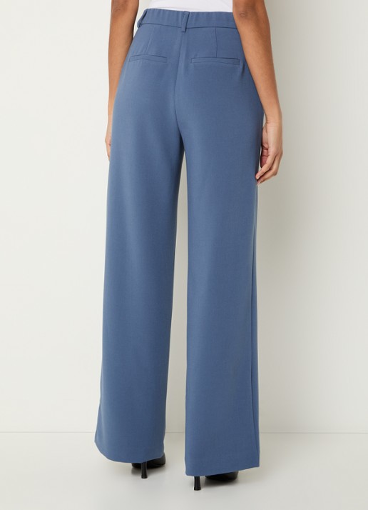 MSCH Copenhagen MSCHMacy high waist wide fit pantalon met steekzakken - achterkant 3 staalblauw