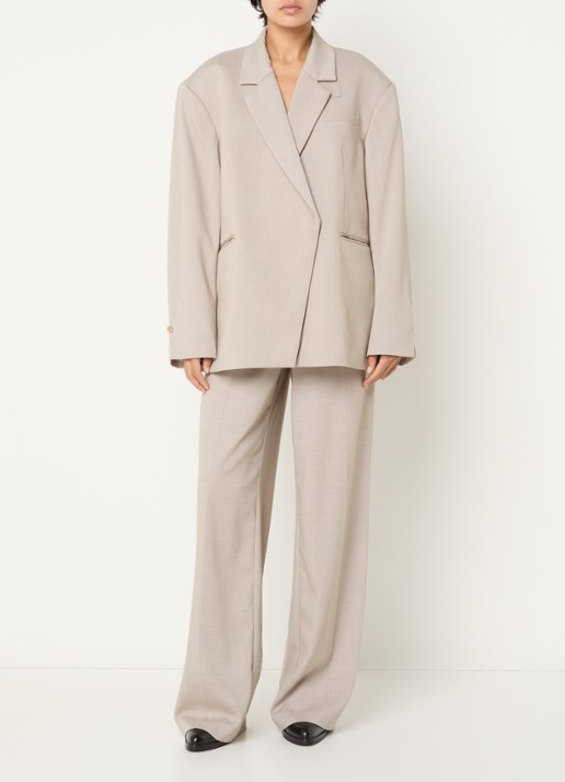 MSCH Copenhagen MSCHMarceli oversized blazer met schoudervulling - voorkant 4 taupe
