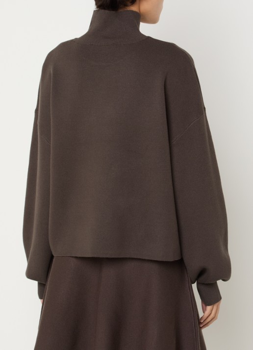 MSCH Copenhagen MSCHMercy fijngebreide pullover met opstaande kraag - achterkant 2 bruin