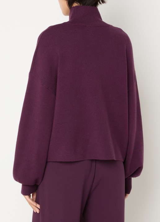 MSCH Copenhagen MSCHMercy fijngebreide pullover met opstaande kraag - achterkant paars