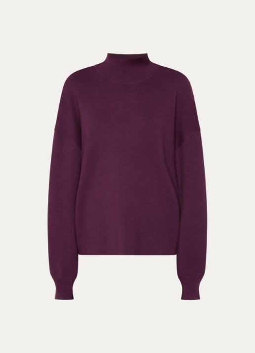 MSCH Copenhagen MSCHMercy fijngebreide pullover met opstaande kraag - voorkant 2 paars