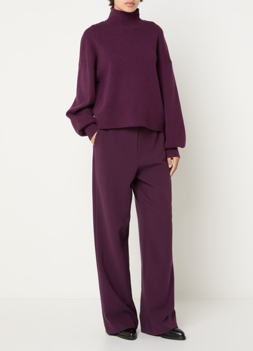 MSCH Copenhagen MSCHMercy fijngebreide pullover met opstaande kraag - voorkant 3 paars