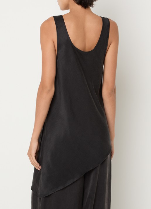 MSCH Copenhagen MSCHMolie tanktop met asymmetrische zoom en glanzende finish - achterkant 4 zwart