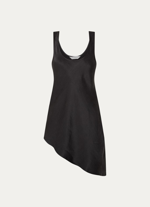 MSCH Copenhagen MSCHMolie tanktop met asymmetrische zoom en glanzende finish - voorkant zwart