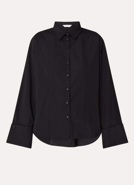 MSCH Copenhagen Mschnatalia blouse met knoopdetail - voorkant 3 zwart
