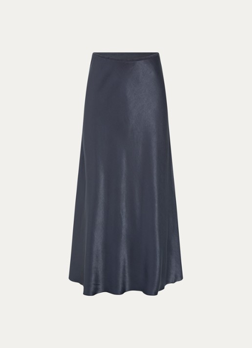 MSCH Copenhagen MSCHNicolette Ullas maxi rok van satijn - voorkant indigo