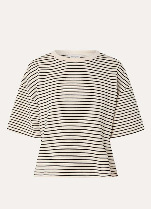 MSCH Copenhagen MSCHNilda T-shirt met streepprint - voorkant 2 creme