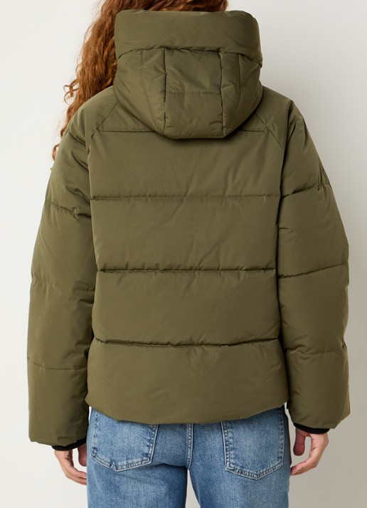 MSCH Copenhagen MSCHPavinaria puffer jack met steekzakken en capuchon - achterkant 3 groen