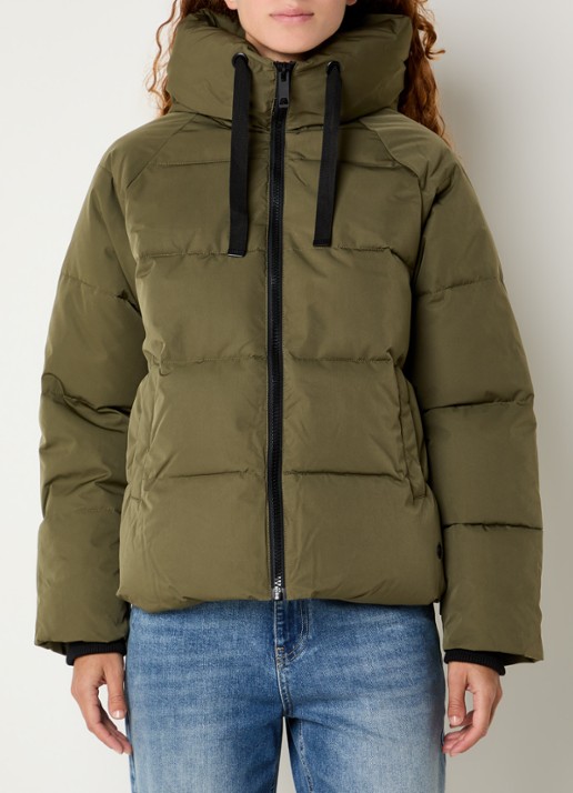 MSCH Copenhagen MSCHPavinaria puffer jack met steekzakken en capuchon - detail 4 groen