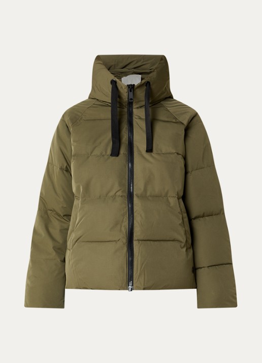 MSCH Copenhagen MSCHPavinaria puffer jack met steekzakken en capuchon - voorkant groen