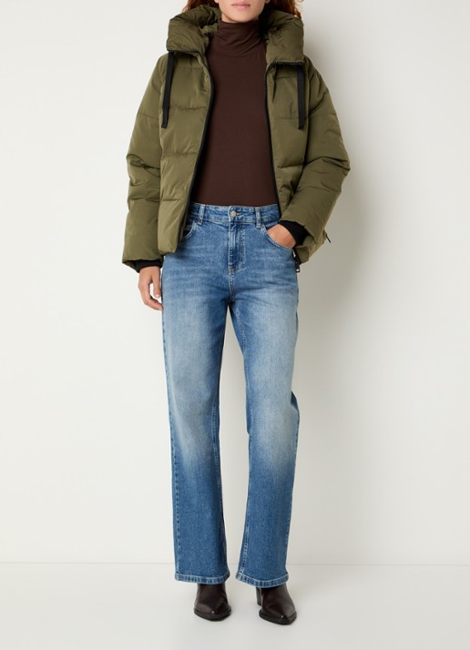 MSCH Copenhagen MSCHPavinaria puffer jack met steekzakken en capuchon - voorkant 2 groen