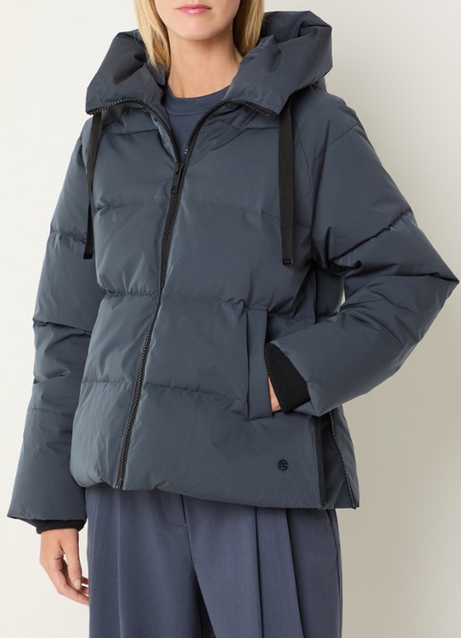 MSCH Copenhagen MSCHPavinaria puffer jack met steekzakken en capuchon - detail staalblauw