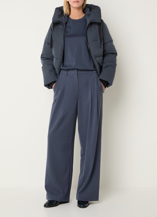 MSCH Copenhagen MSCHPavinaria puffer jack met steekzakken en capuchon - voorkant 3 staalblauw