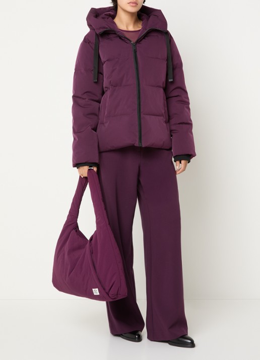 MSCH Copenhagen MSCHPavinaria puffer jack met steekzakken en capuchon - voorkant 4 paars