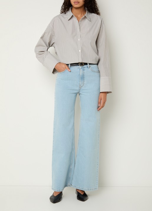 MSCH Copenhagen MSCHRabea blouse met streepprint - voorkant 2 gebroken wit