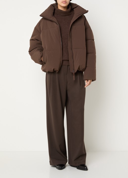 MSCH Copenhagen MSCHRefron puffer jack met steekzakken - voorkant 2 bruin