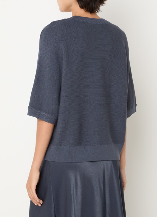 MSCH Copenhagen MSCHThamira grofgebreide pullover - achterkant 3 staalblauw