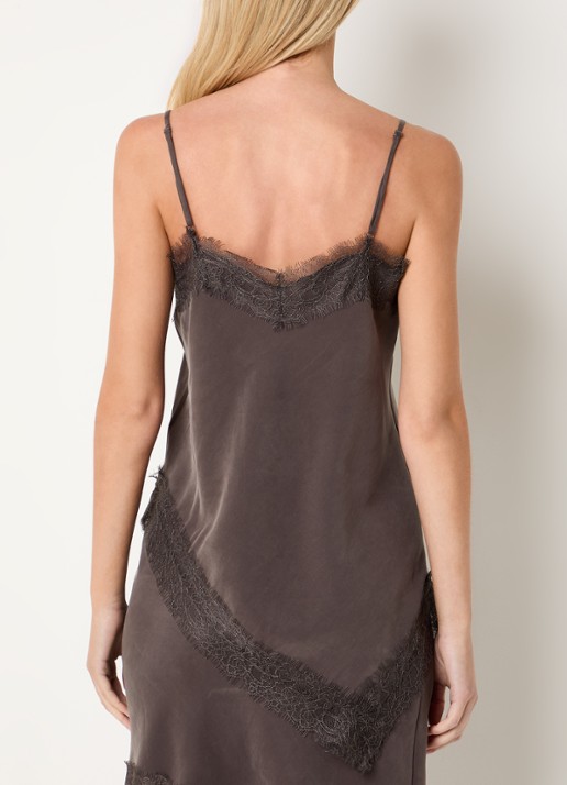 MSCH Copenhagen MSCHThea asymmetrische top met details van kant - achterkant 4 taupe