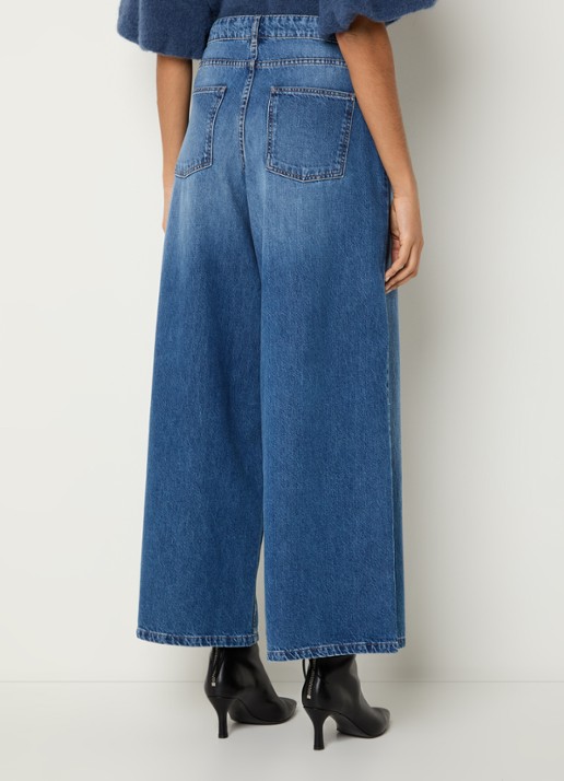 MSCH Copenhagen MSCHTurig high waist wide leg jeans met met medium wassing - achterkant 3 indigo