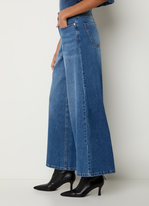 MSCH Copenhagen MSCHTurig high waist wide leg jeans met met medium wassing - detail 2 indigo