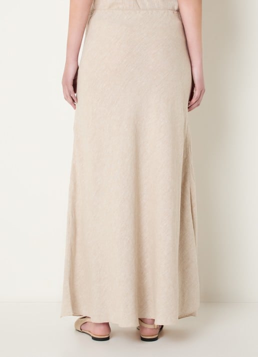 MSCH Copenhagen MSCHViana maxi rok in linnenblend - achterkant 4 beige