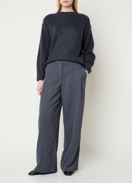MSCH Copenhagen MSCHViloh grofgebreide pullover in alpaca wolblend - voorkant 4 blauw