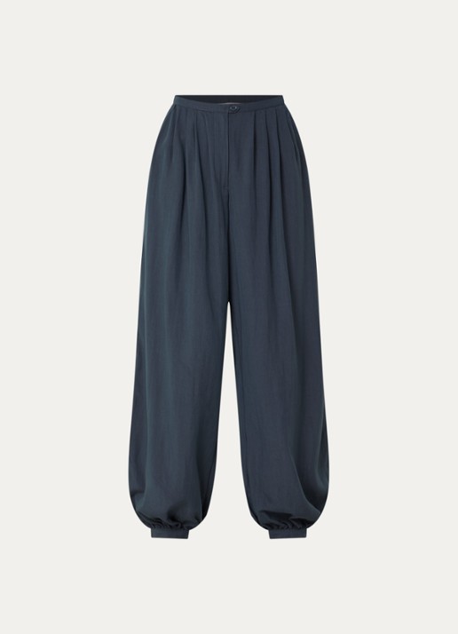 MSCH Copenhagen MSCHZinet Malanie mid waist balloon fit broek met plooidetail - voorkant 2 indigo