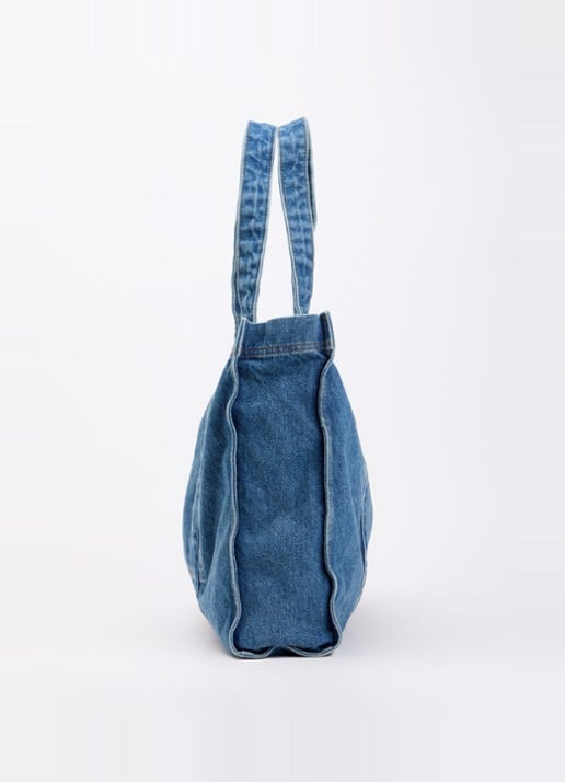 MSCH Copenhagen Shopper van denim met logo - detail 4 indigo