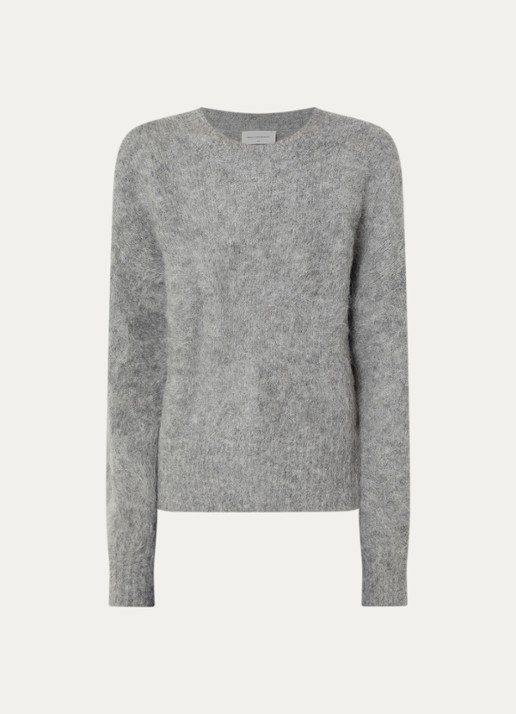 MSCH Copenhagen Tila grofgebreide trui in alpaca wolblend - voorkant 2 grijs