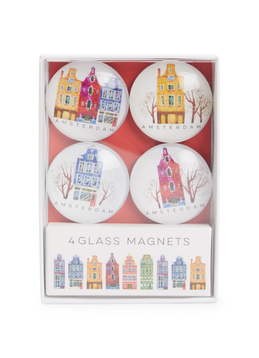 MTDay Amsterdamse Huizen glasmagneten set van 4