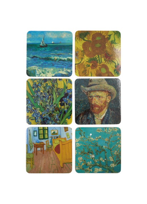 MTDay Van Gogh onderzetters van kurk set van 6