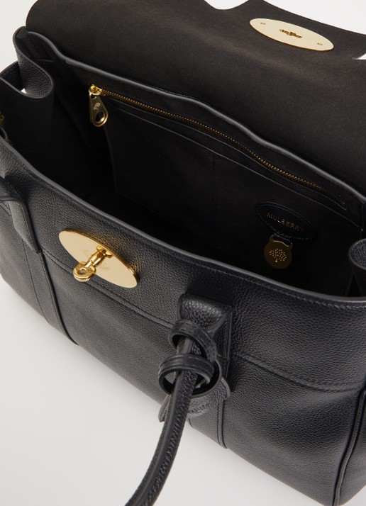 Mulberry Bayswater handtas van leer - detail zwart