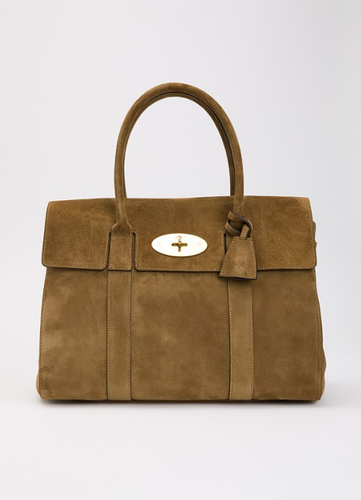 Mulberry Bayswater schoudertas van suède met logo