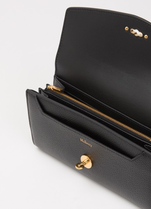 Mulberry Darley Classic portemonnee van leer - voorkant 2 zwart