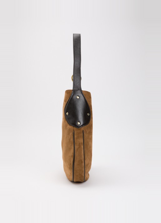 Mulberry Hackney schoudertas van suède met details van leer - detail 3 cognac