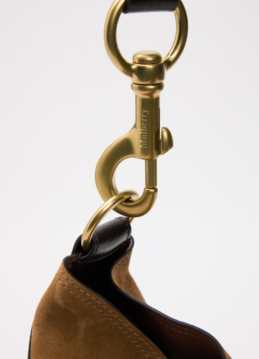 Mulberry Hackney schoudertas van suède met details van leer - detail 5 cognac