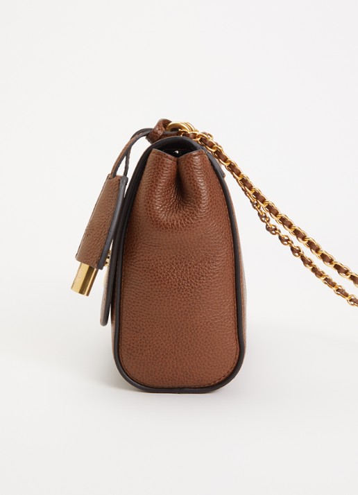 Mulberry Lily crossbodytas van leer met verstelbare schouderriem - detail 3 oranjebruin