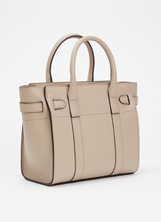 Mulberry Mini Zipped Bayswater handtas van leer met afneembare schouderriem - achterkant 4 beige