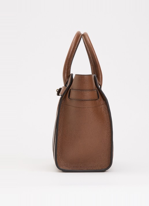 Mulberry Mini Zipped Bayswater handtas van leer met afneembare schouderriem - detail 2 hazelnootbruin