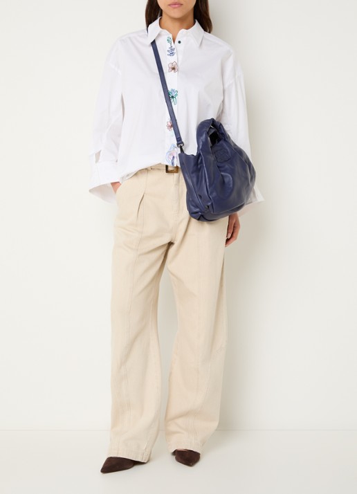 MUNTHE Nilberto blouse met borduring - voorkant 4 wit