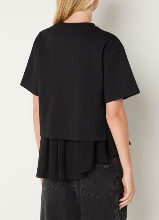 MUNTHE Vach T-shirt met strass en uitneembare voering - achterkant zwart