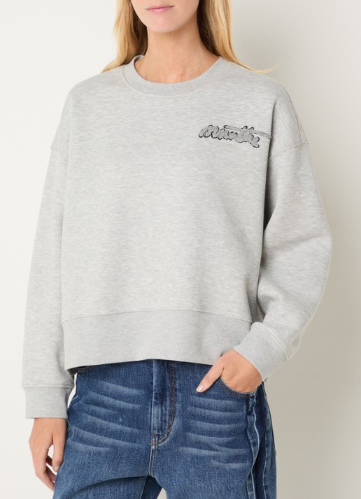 MUNTHE Veptun sweater met logoborduring en gemêleerd dessin