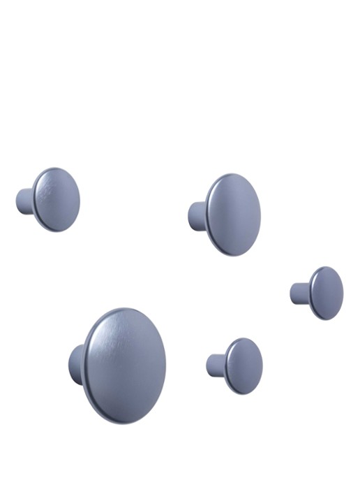 Muuto The Dots Metal haak set van 5  - voorkant blauw