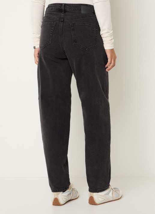 My Essential Wardrobe 144 High waist wide fit jeans met gekleurde wassing - achterkant 5 antraciet