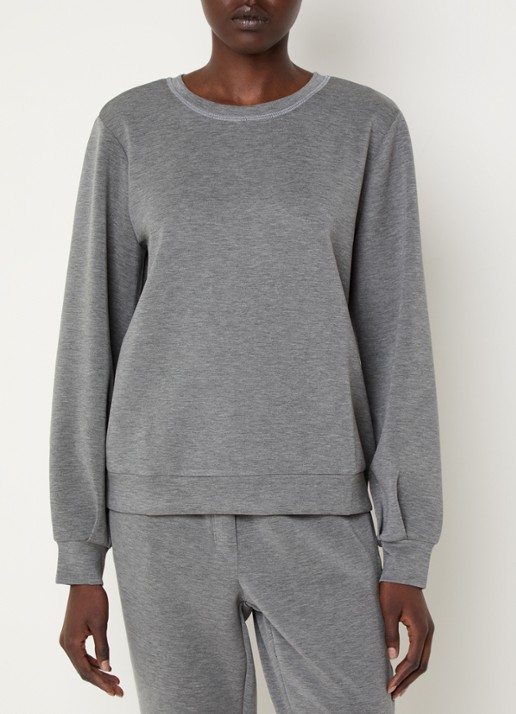 My Essential Wardrobe 23 sweater met ronde hals - detail 2 grijsmele