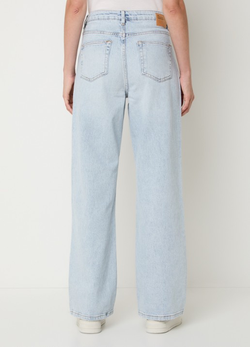 My Essential Wardrobe 35 The Louis high waist wide leg jeans met steekzakken - achterkant 3 lichtblauw
